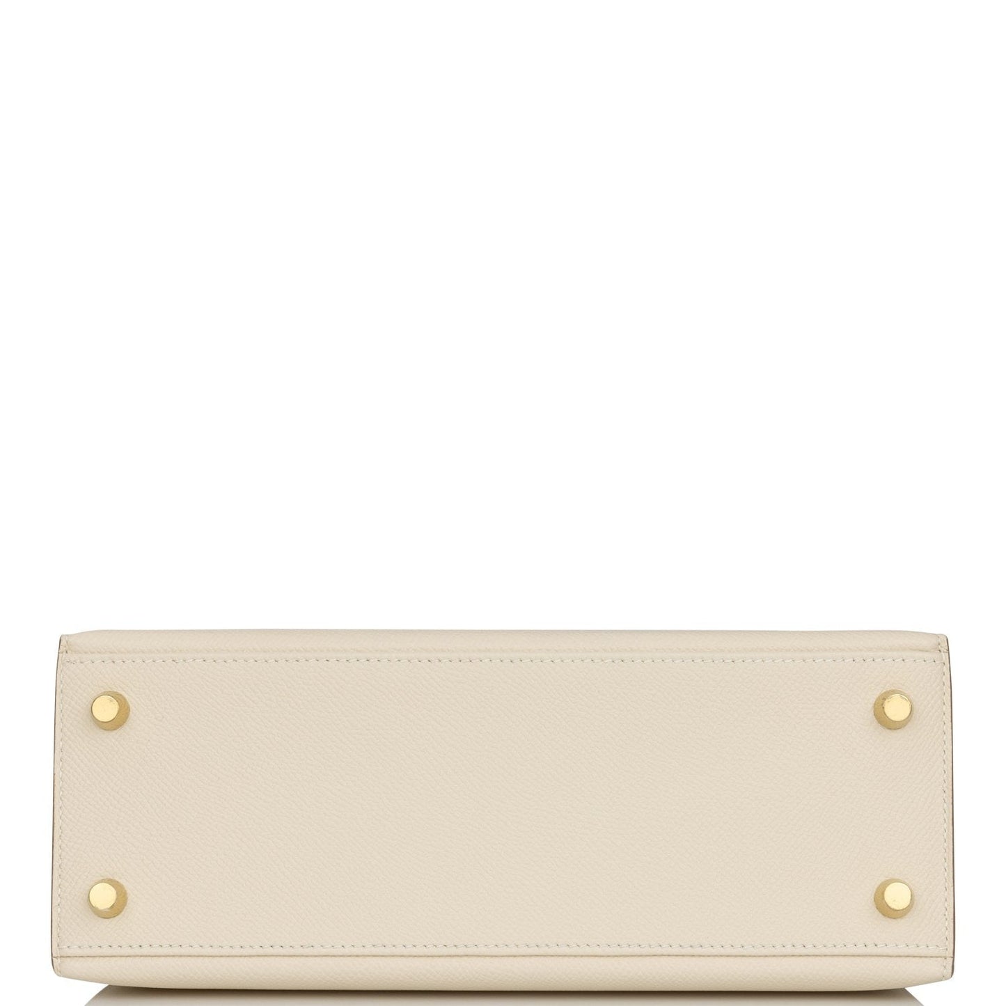 Hermes Special Order (HSS) Kelly Sellier 25 Craie Verso Epsom Brushed Gold Hardware