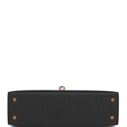 Hermes Kelly Sellier 20 Black Epsom Gold Hardware Deposit 1