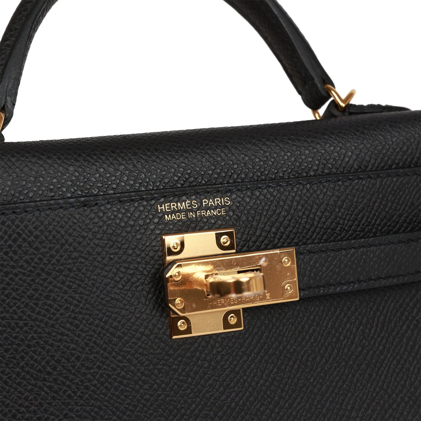 Hermes Kelly Sellier 20 Black Epsom Gold Hardware