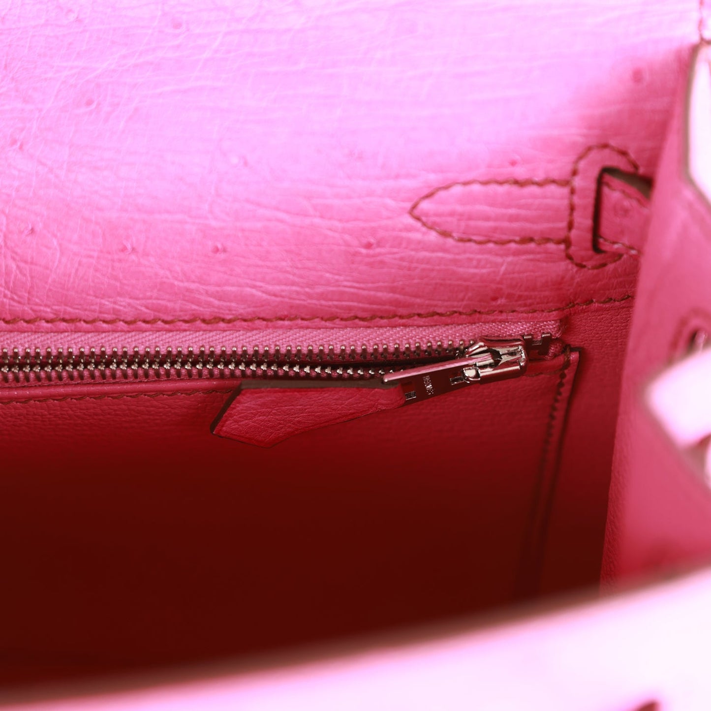 Hermes Kelly Sellier 25 Fuchsia Ostrich Palladium Hardware