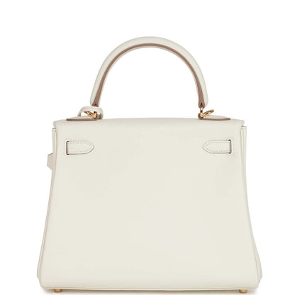 Hermes Kelly Retourne 25 Mushroom Swift Gold Hardware