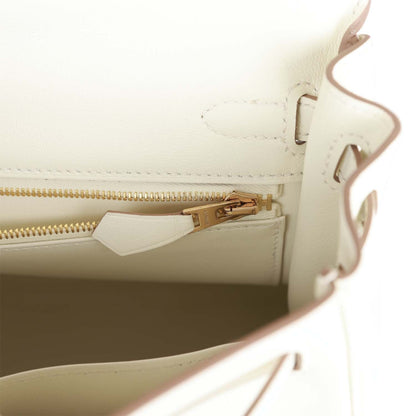 Hermes Kelly Retourne 25 Mushroom Swift Gold Hardware