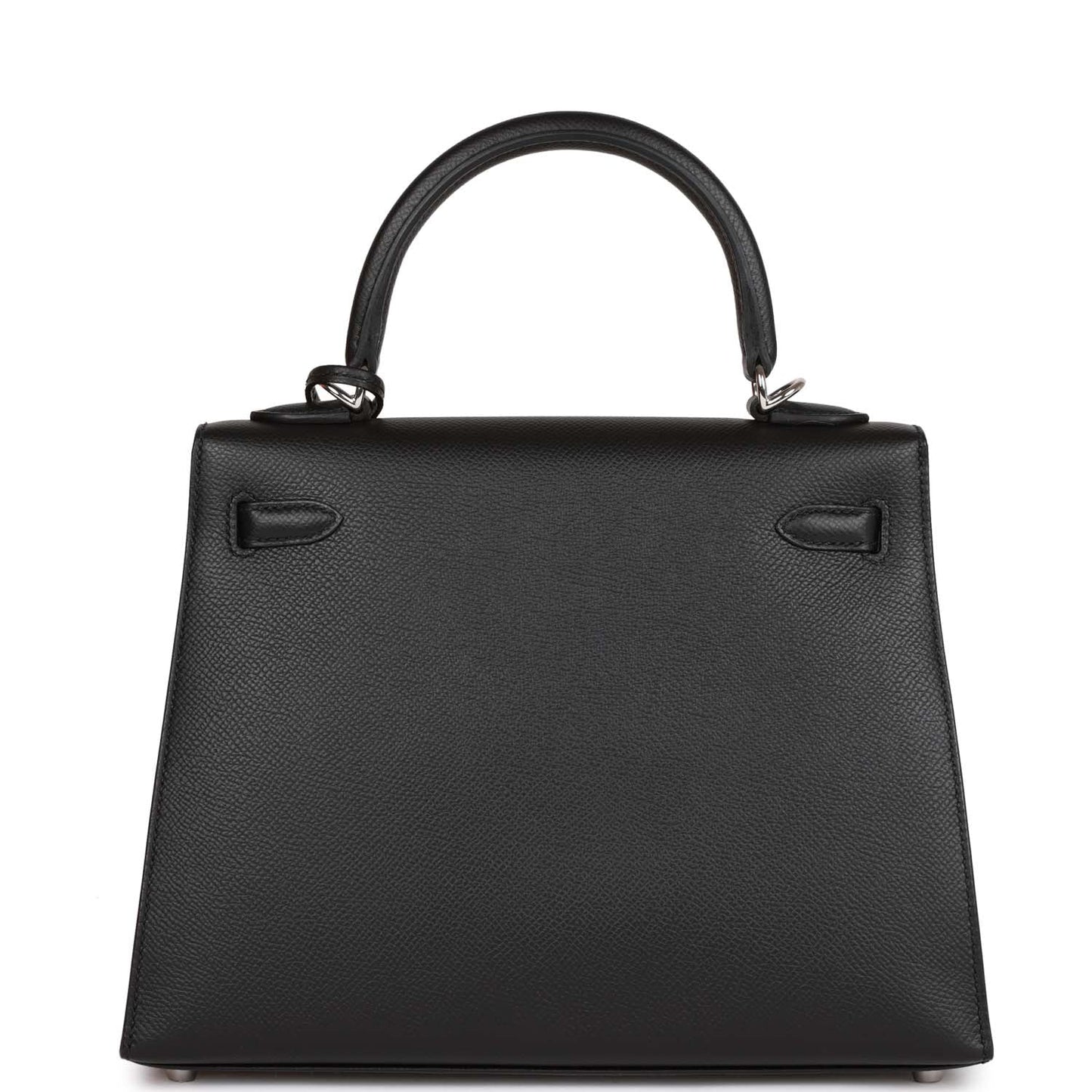 Hermes Kelly Sellier 25 Black Epsom Palladium Hardware