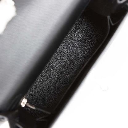 Hermes Kelly Sellier 25 Black Epsom Palladium Hardware