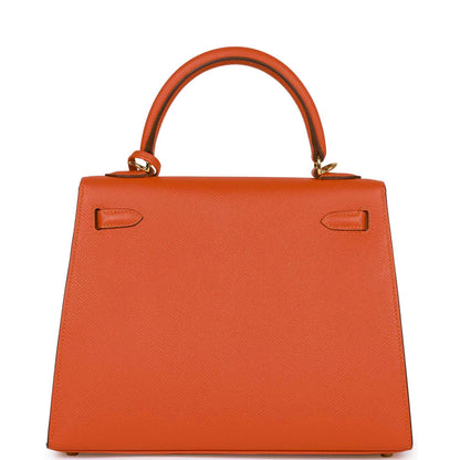 Hermes Kelly Sellier 25 Feu Epsom Gold Hardware