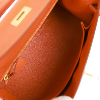 Hermes Kelly Sellier 25 Feu Epsom Gold Hardware