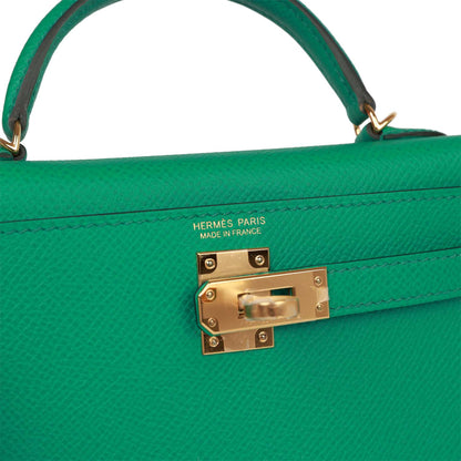 Hermes Kelly 20 Vert Jade Epsom Sellier Gold Hardware