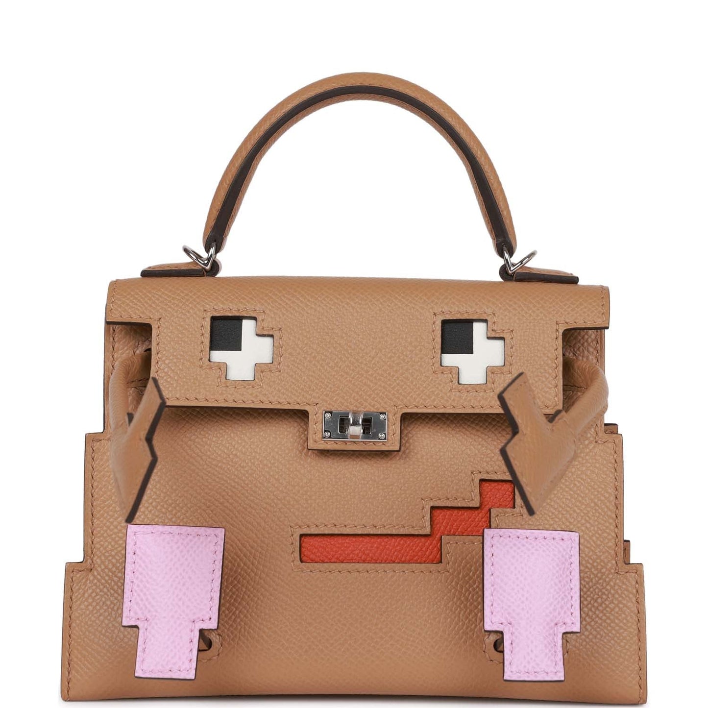 Hermes "Quelle Idolle" Picto Kelly Doll Chai Epsom Palladium Hardware