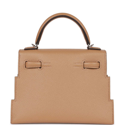 Hermes "Quelle Idolle" Picto Kelly Doll Chai Epsom Palladium Hardware