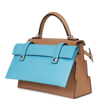 Hermes "Quelle Idolle" Picto Kelly Doll Chai Epsom Palladium Hardware