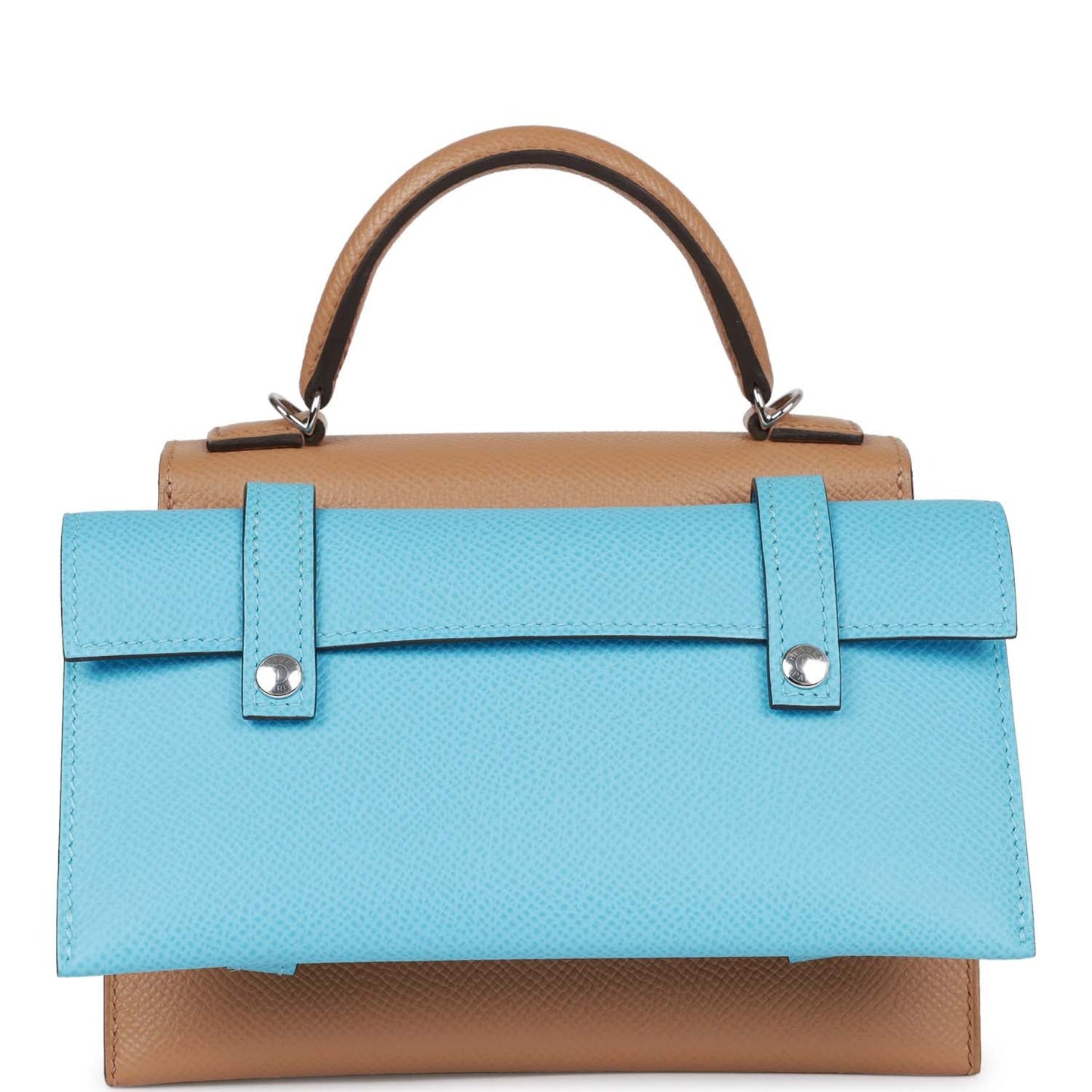 Hermes "Quelle Idolle" Picto Kelly Doll Chai Epsom Palladium Hardware