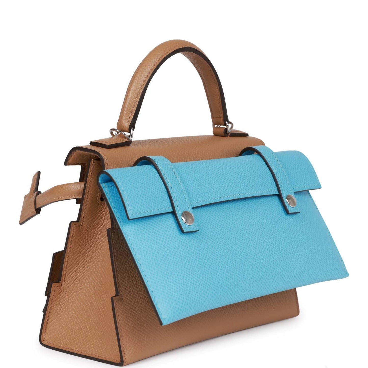 Hermes "Quelle Idolle" Picto Kelly Doll Chai Epsom Palladium Hardware