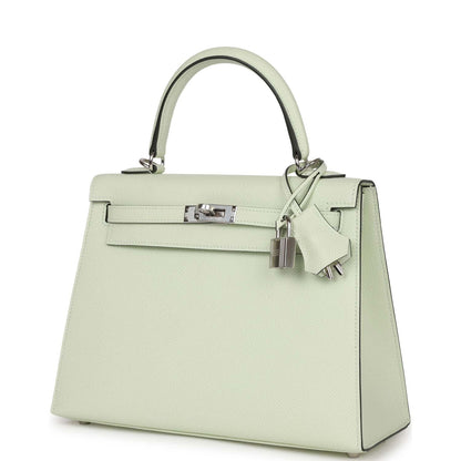 Hermes Kelly Sellier 25 Vert Fizz Epsom Palladium Hardware