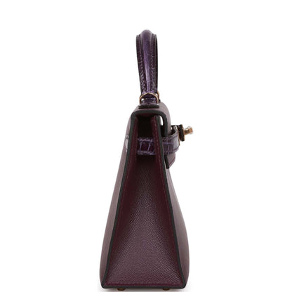 Hermes Kelly 20 Cassis and Amethyst Madame and Shiny Alligator Touch Permabrass Hardware