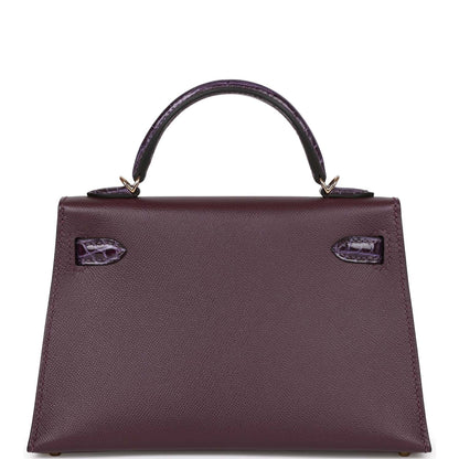 Hermes Kelly 20 Cassis and Amethyst Madame and Shiny Alligator Touch Permabrass Hardware