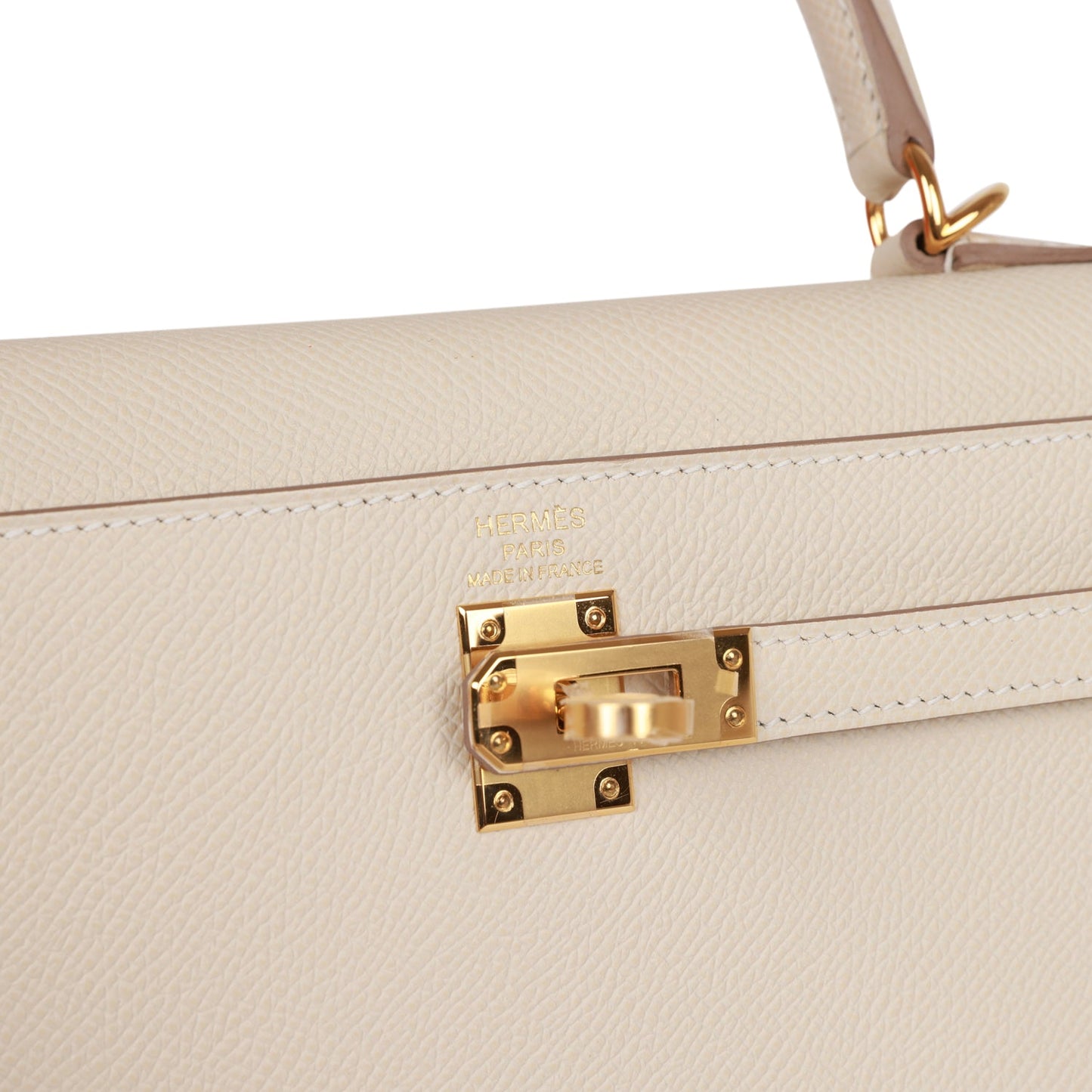 Hermes Kelly Sellier 25 Craie Epsom Gold Hardware