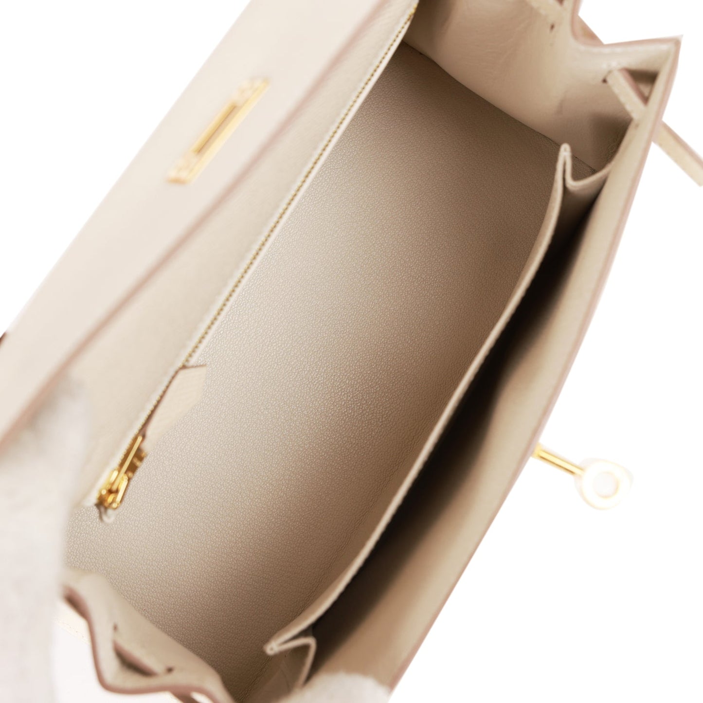 Hermes Kelly Sellier 25 Craie Epsom Gold Hardware