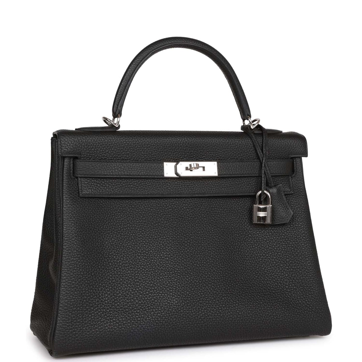 Hermes Kelly Retourne 32 Black Togo Palladium Hardware