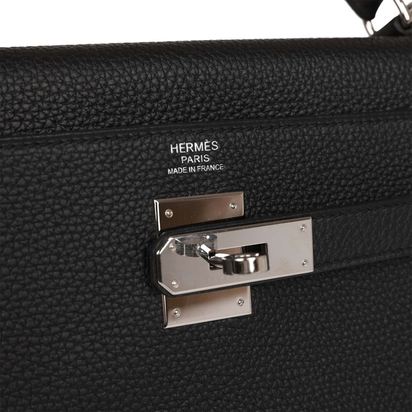 Hermes Kelly Retourne 32 Black Togo Palladium Hardware