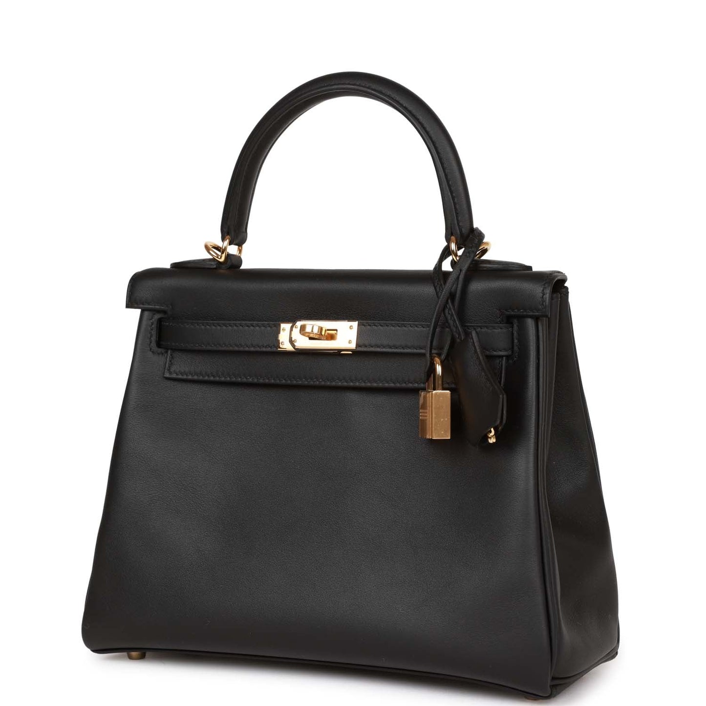 Hermes Kelly Retourne 25 Black Swift Gold Hardware