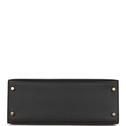 Hermes Kelly Sellier 28 Black Madame Gold Hardware