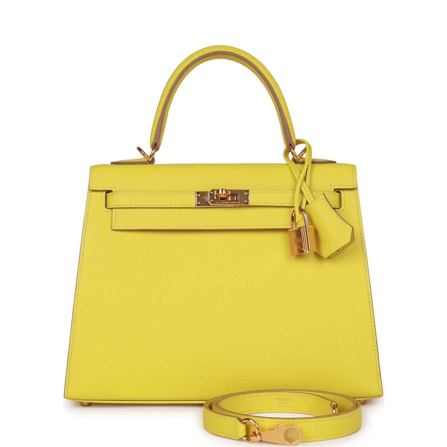 Hermes Kelly 25 Lime Epsom Gold Hardware