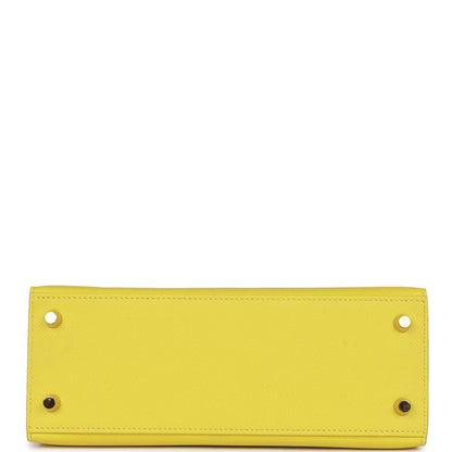 Hermes Kelly 25 Lime Epsom Gold Hardware