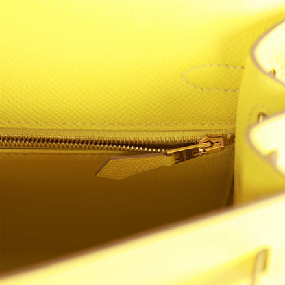 Hermes Kelly 25 Lime Epsom Gold Hardware