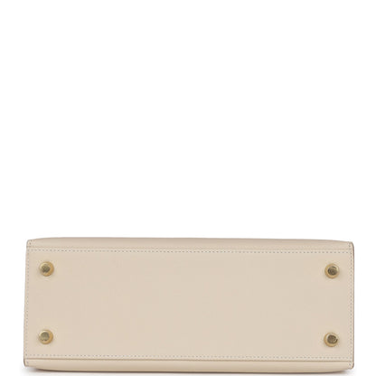 Hermes Kelly Sellier 25 Craie Epsom Gold Hardware