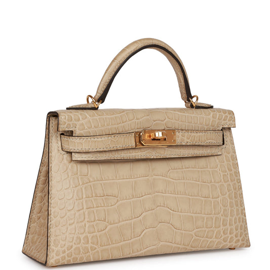 Hermes Kelly 20 Trench Matte Alligator Mississippiensis Gold Hardware