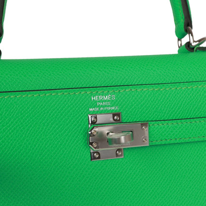 Hermes Kelly Sellier 25 Vert Comics Epsom Palladium Hardware