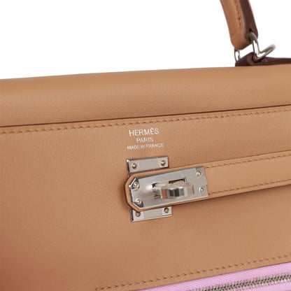 Hermes Colormatic Kelly Retourne 25 Chai, Bleu Brume and Lime Swift Palladium Hardware