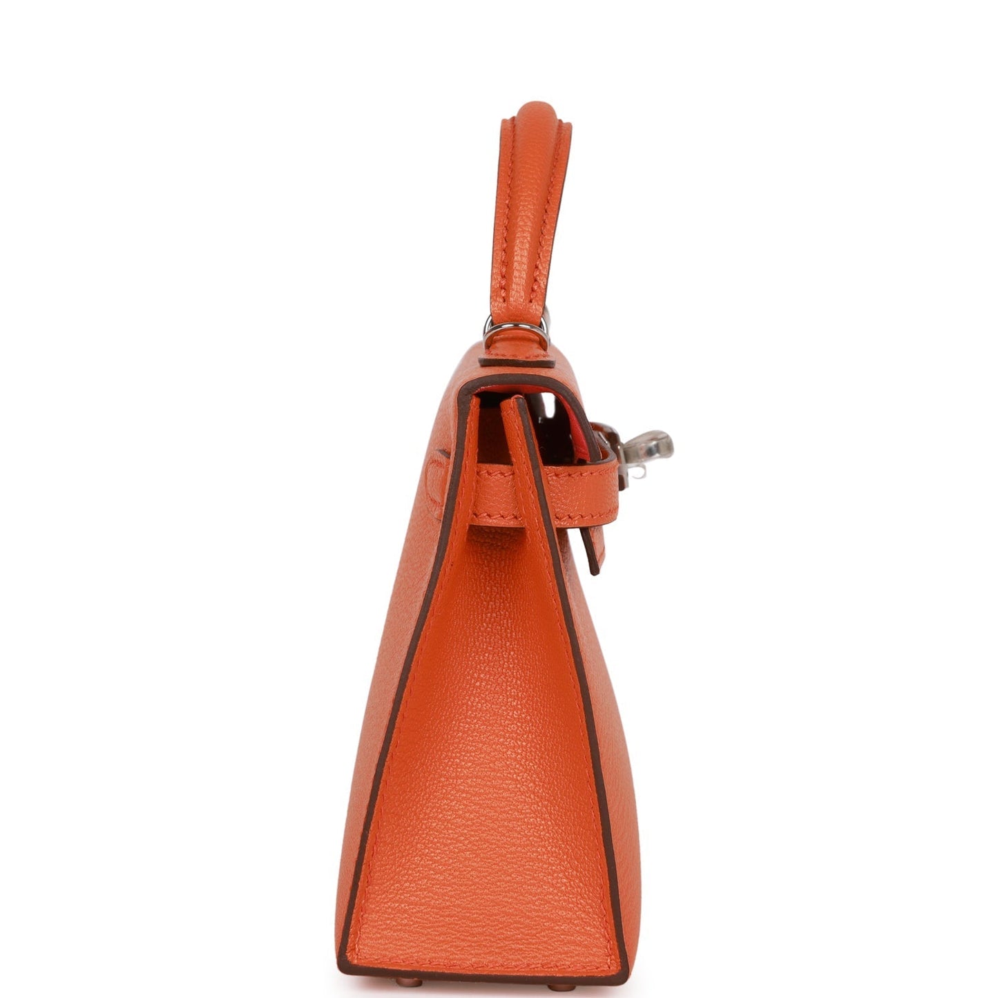 Hermes Kelly Sellier 20 Orange Verso Chèvre Palladium Hardware