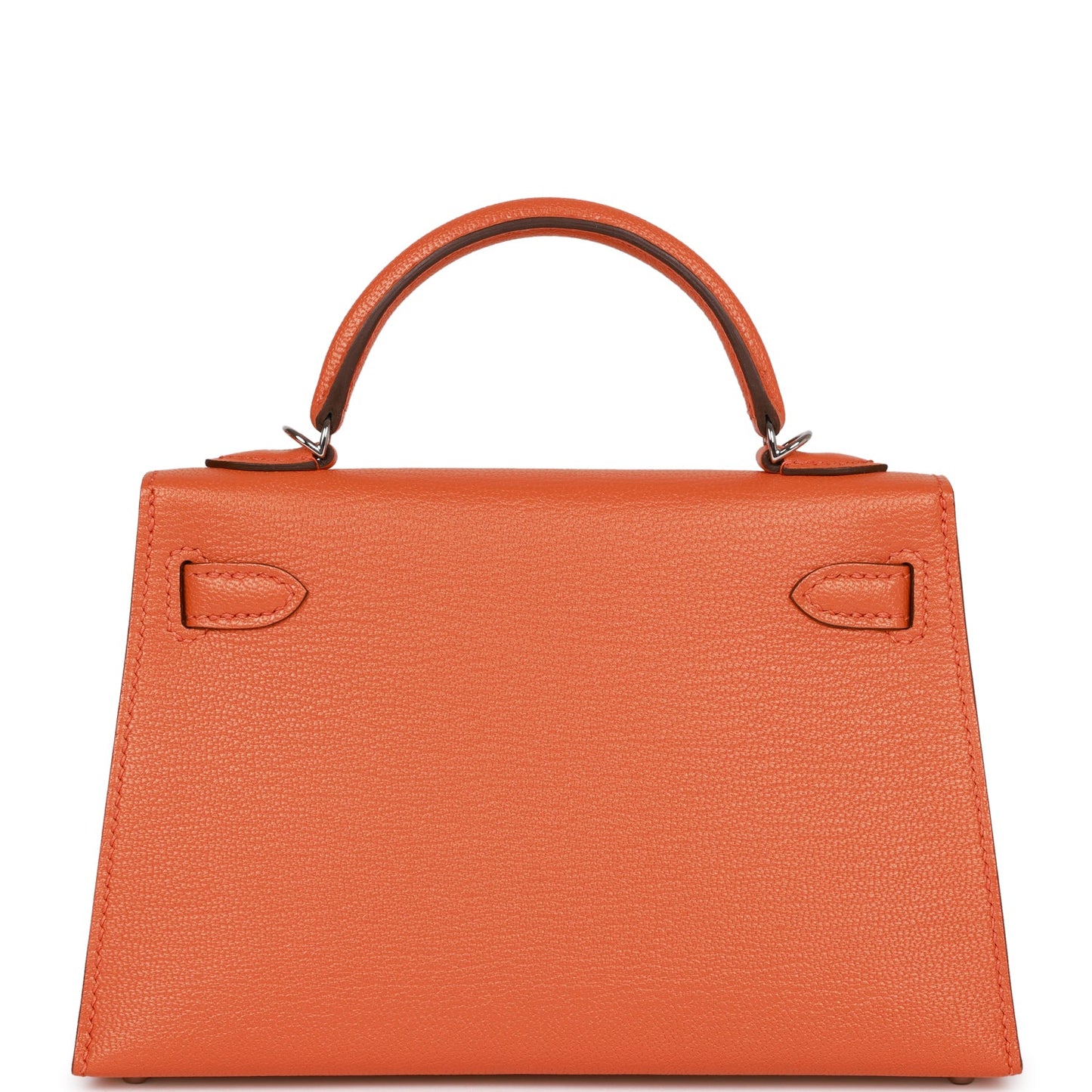 Hermes Kelly Sellier 20 Orange Verso Chèvre Palladium Hardware