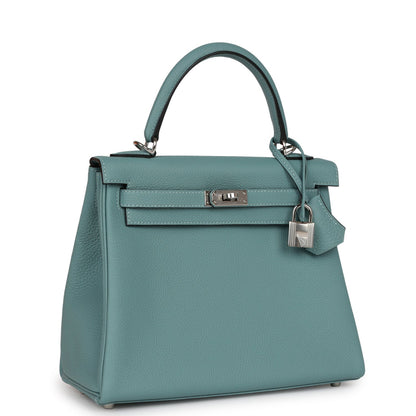 Hermes Kelly Retourne 25 Ciel Togo Palladium Hardware