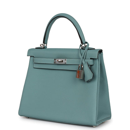 Hermes Kelly Retourne 25 Ciel Togo Palladium Hardware