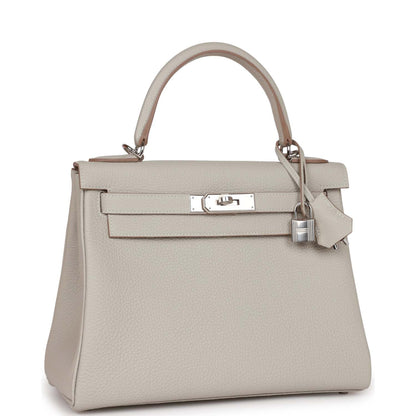 Hermes Kelly Retourne 28 Gris Perle Togo Palladium Hardware