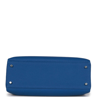 Hermes Kelly Retourne 32 Bleu France Togo Palladium Hardware