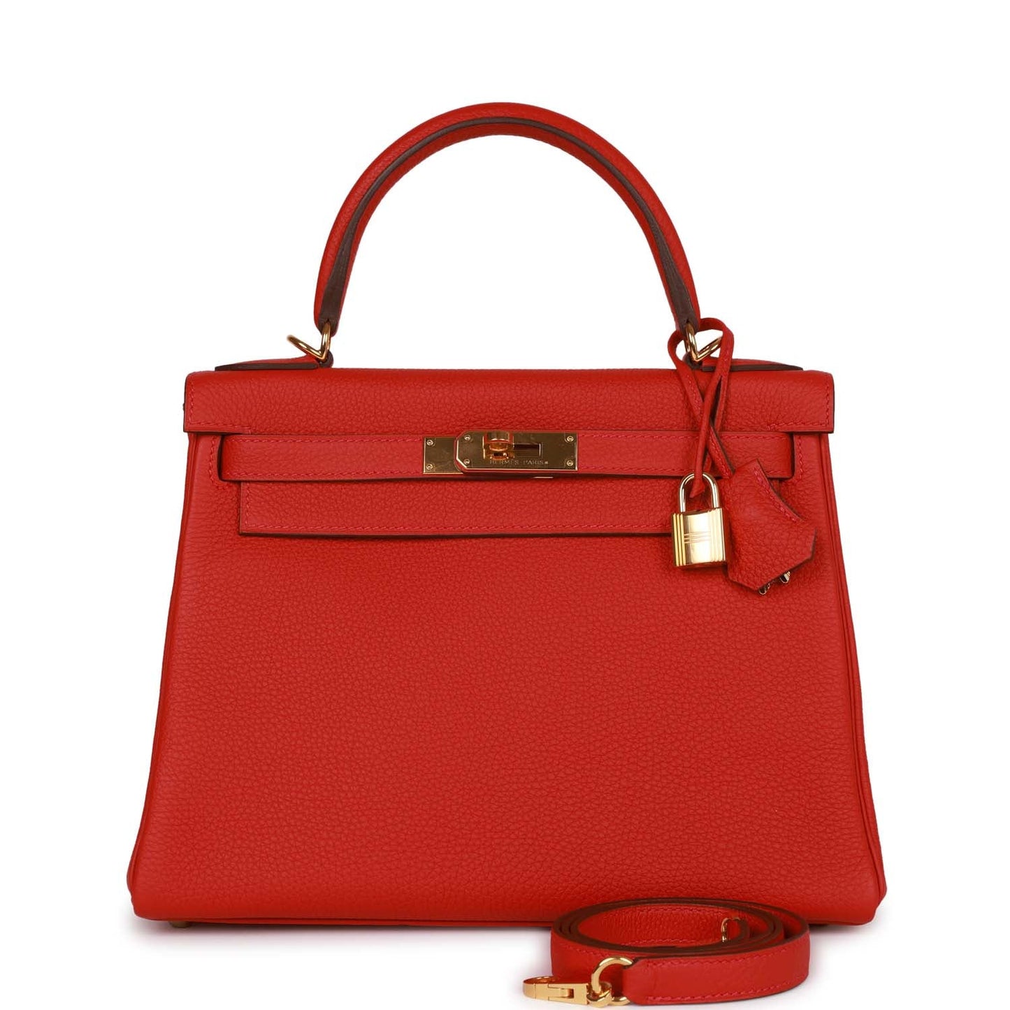 d Hermes Kelly Retourne 28 Rouge Casaque Togo Gold Hardware