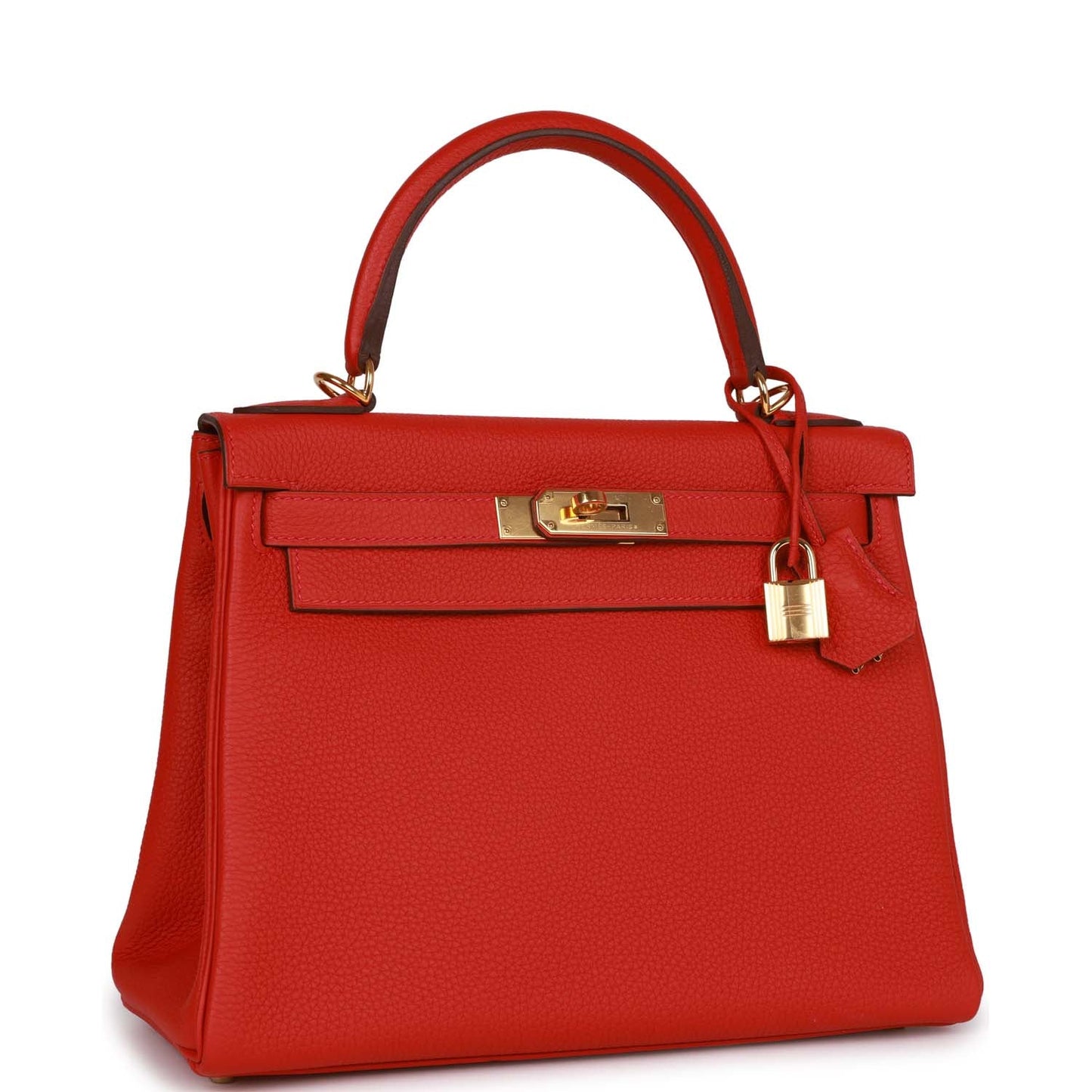 d Hermes Kelly Retourne 28 Rouge Casaque Togo Gold Hardware