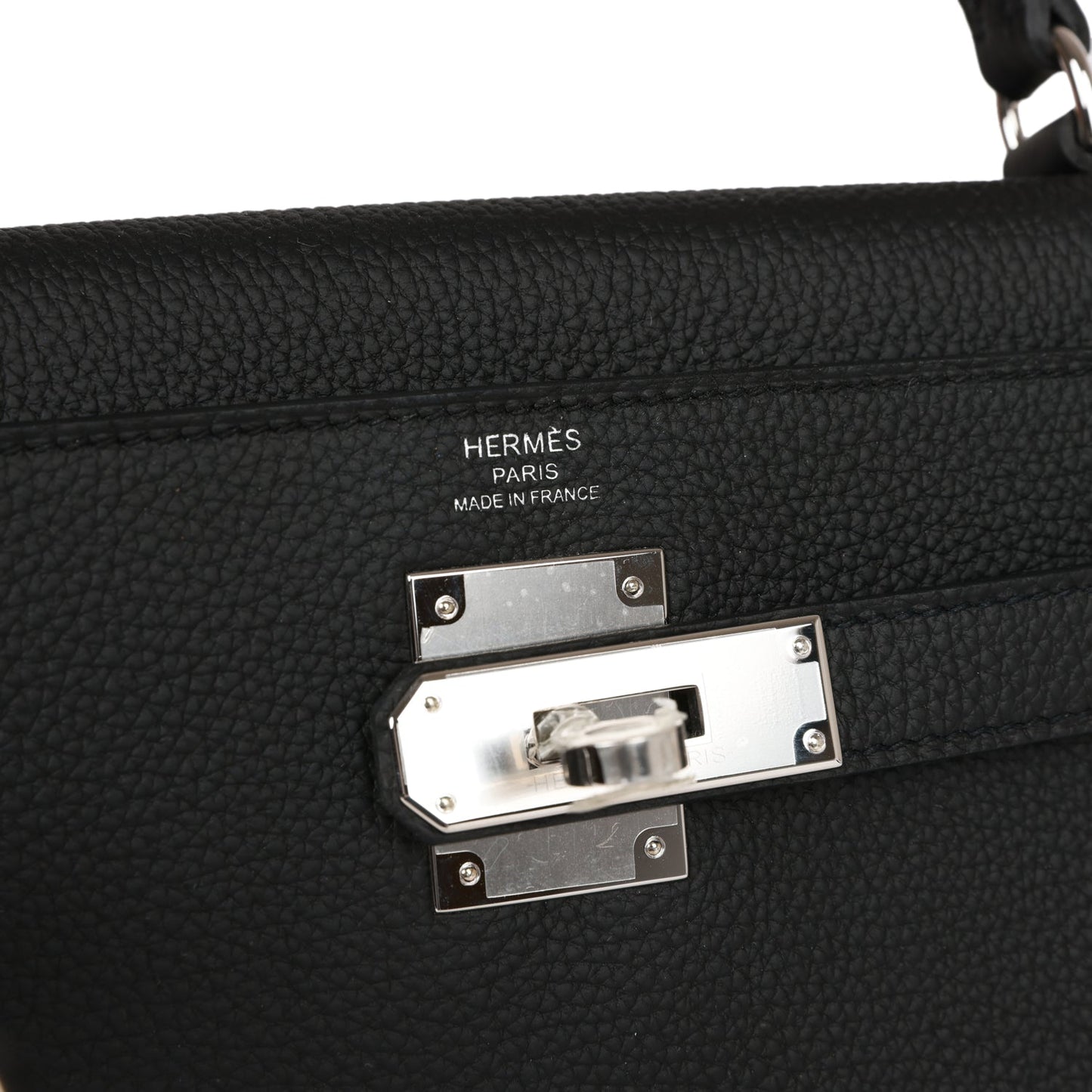 Hermes Kelly Retourne 28 Black Togo Palladium Hardware