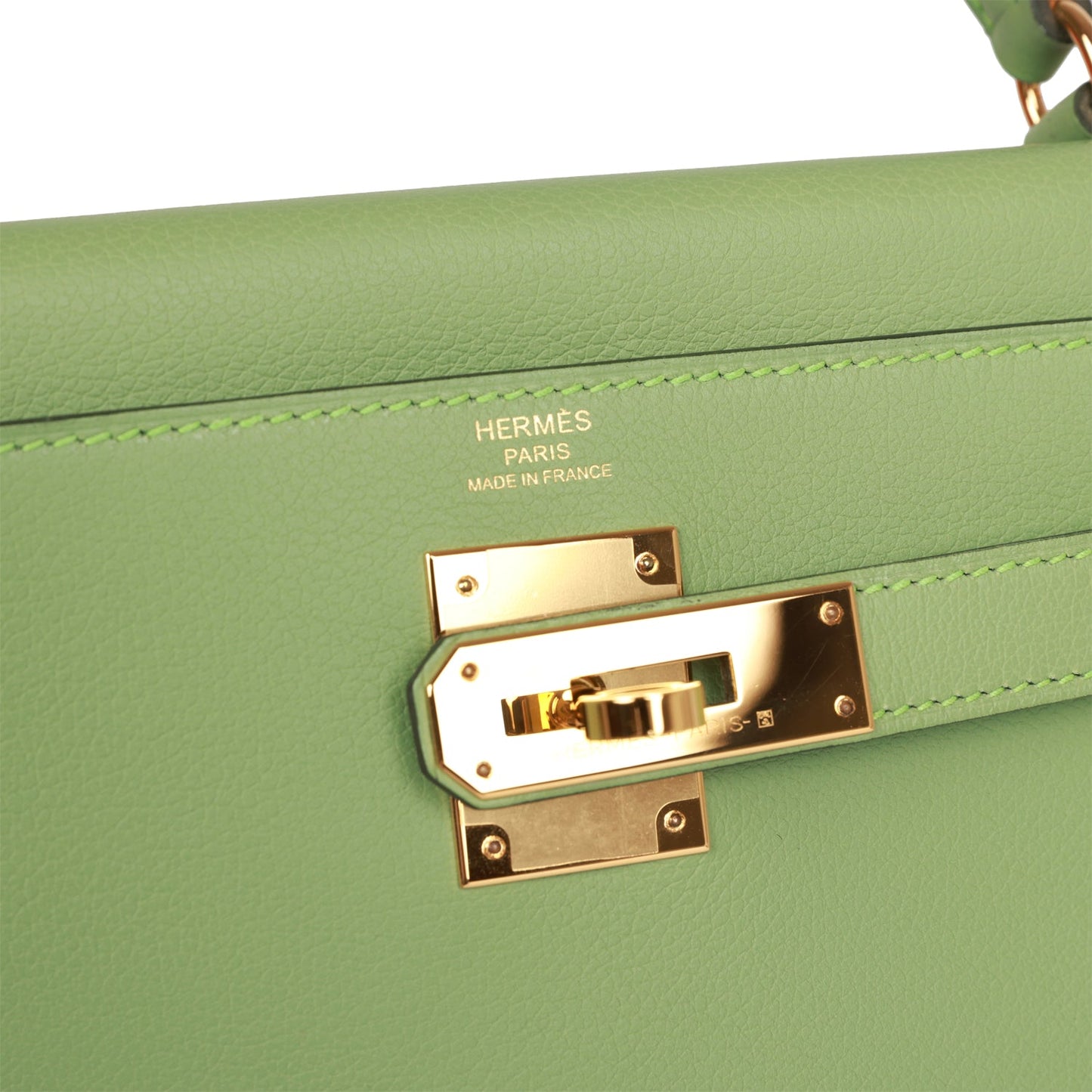 d Hermes Kelly Retourne 28 Vert Criquet Evercolor Gold Hardware