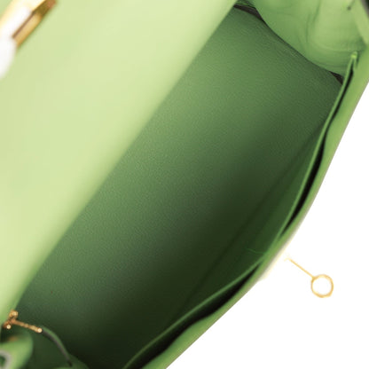 d Hermes Kelly Retourne 28 Vert Criquet Evercolor Gold Hardware