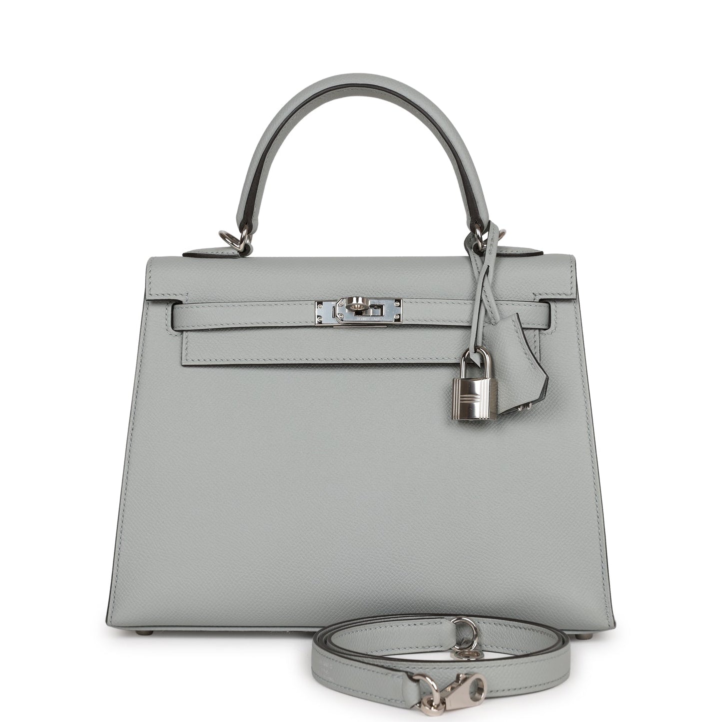 Hermes Kelly Sellier 25 Bleu Glacier Epsom Palladium Hardware