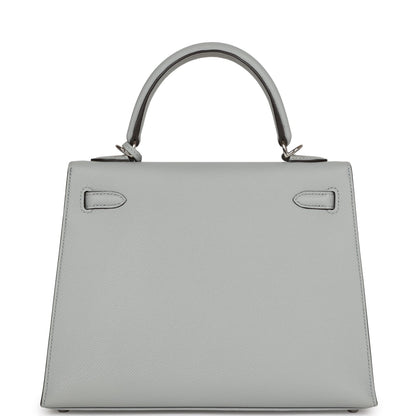 Hermes Kelly Sellier 25 Bleu Glacier Epsom Palladium Hardware