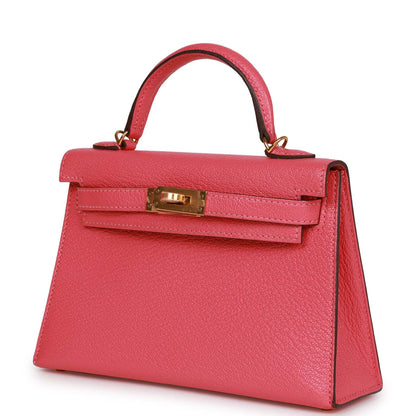 Hermes Kelly Sellier 20 Rose Lipstick Chèvre Gold Hardware