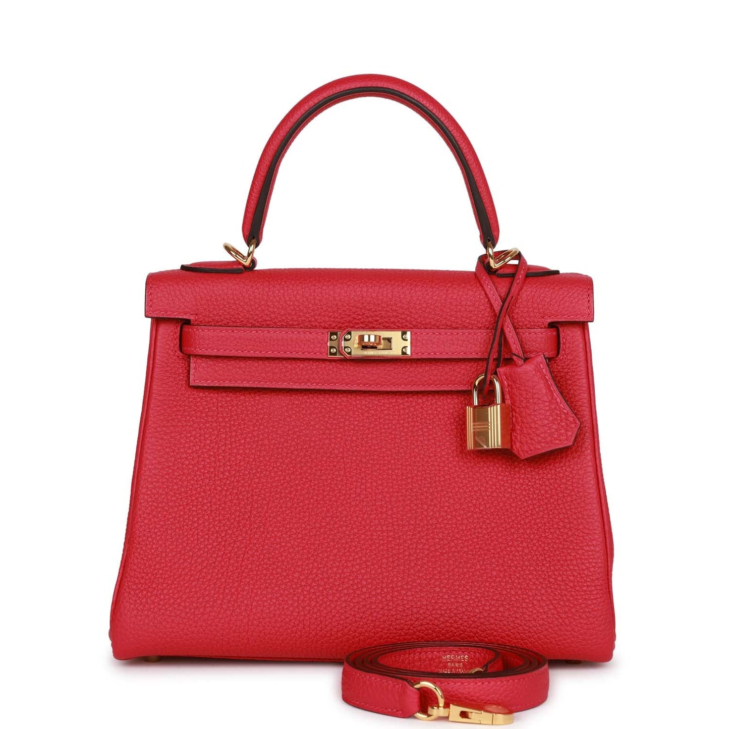 Hermes Kelly Retourne 25 Framboise Togo Gold Hardware