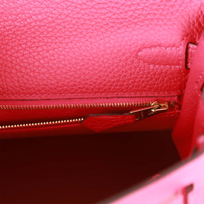 Hermes Kelly Retourne 25 Framboise Togo Gold Hardware