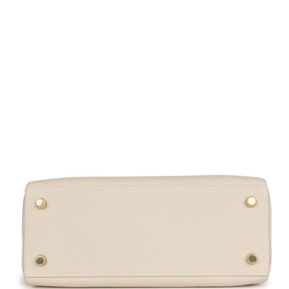 Hermes Kelly Retourne 25 Craie Togo Gold Hardware