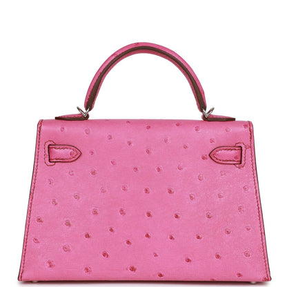 Hermes Kelly Sellier 20 Fuchsia Ostrich Palladium Hardware